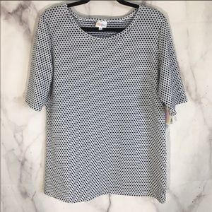 NWT 3XL Gigi White with blue polka dots